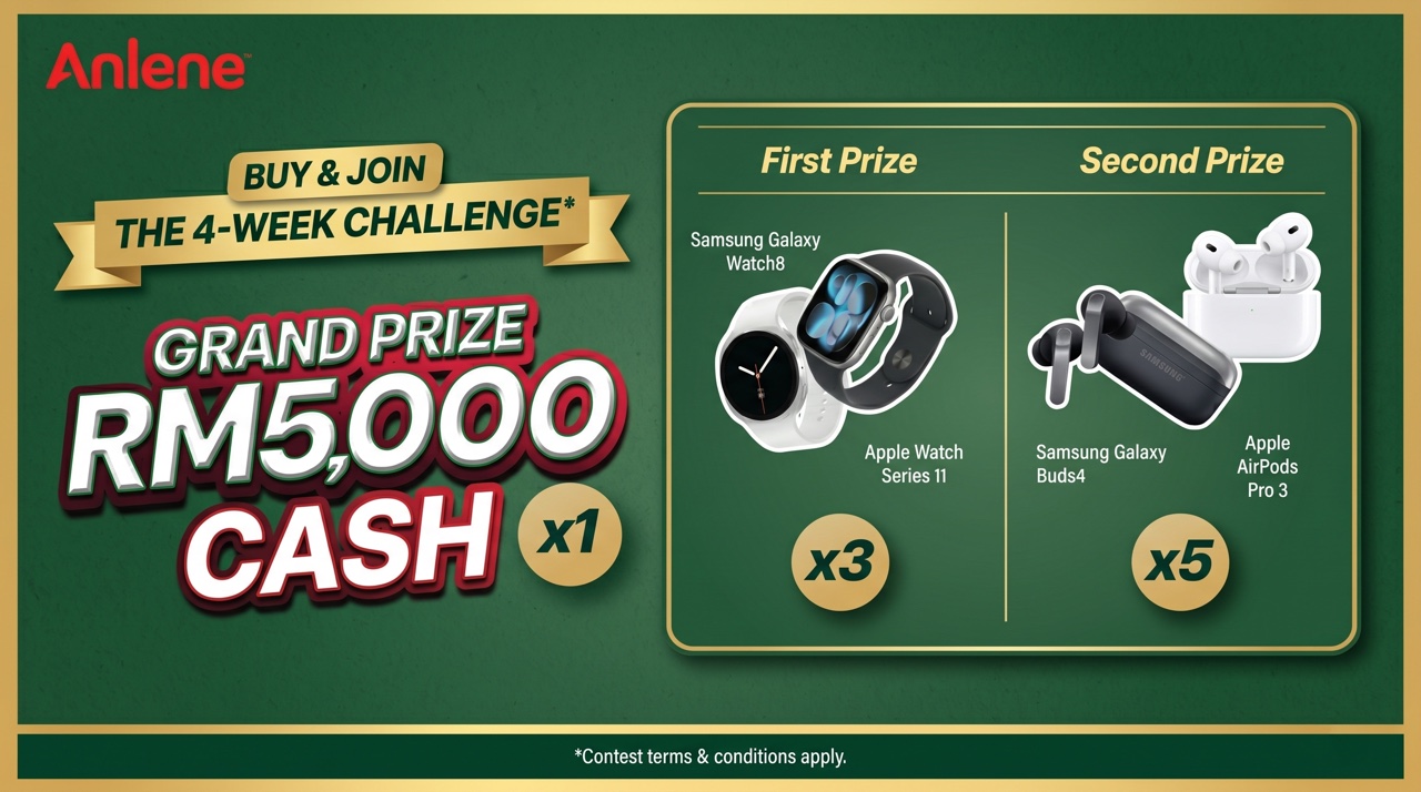Anlene 4-Week Challenge — Grand Prize RM5,000 Cash